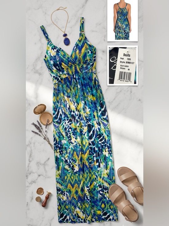 Allison Brittney Dresses & Skirts - Allison Brittney crossover-front empire waist maxi dress geometric abstract pat